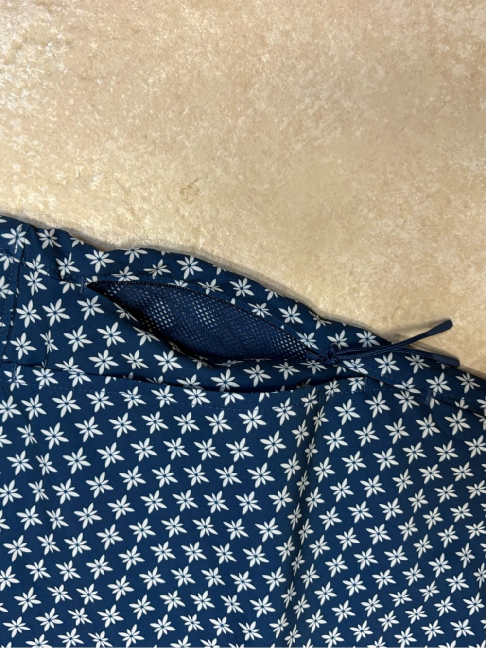 Men's VRST Navy Patterned Swim Shorts - Picture 6 of 6